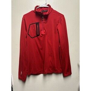 RLX Ralph Lauren Sweater Mens Medium Red Quarter Zip Golf Performance